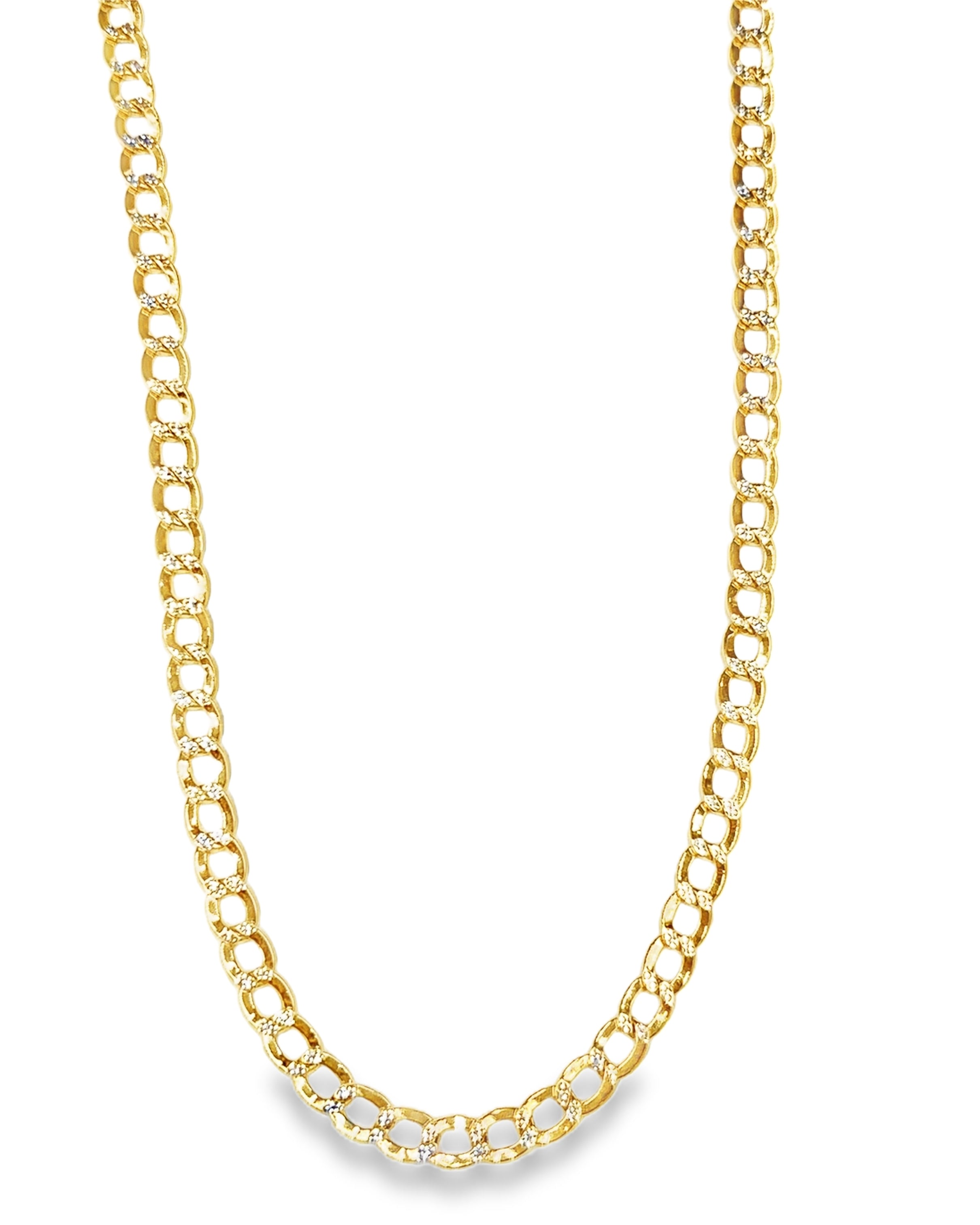 CADENA BARBADA ORO AMARILLO/PAVE 14K