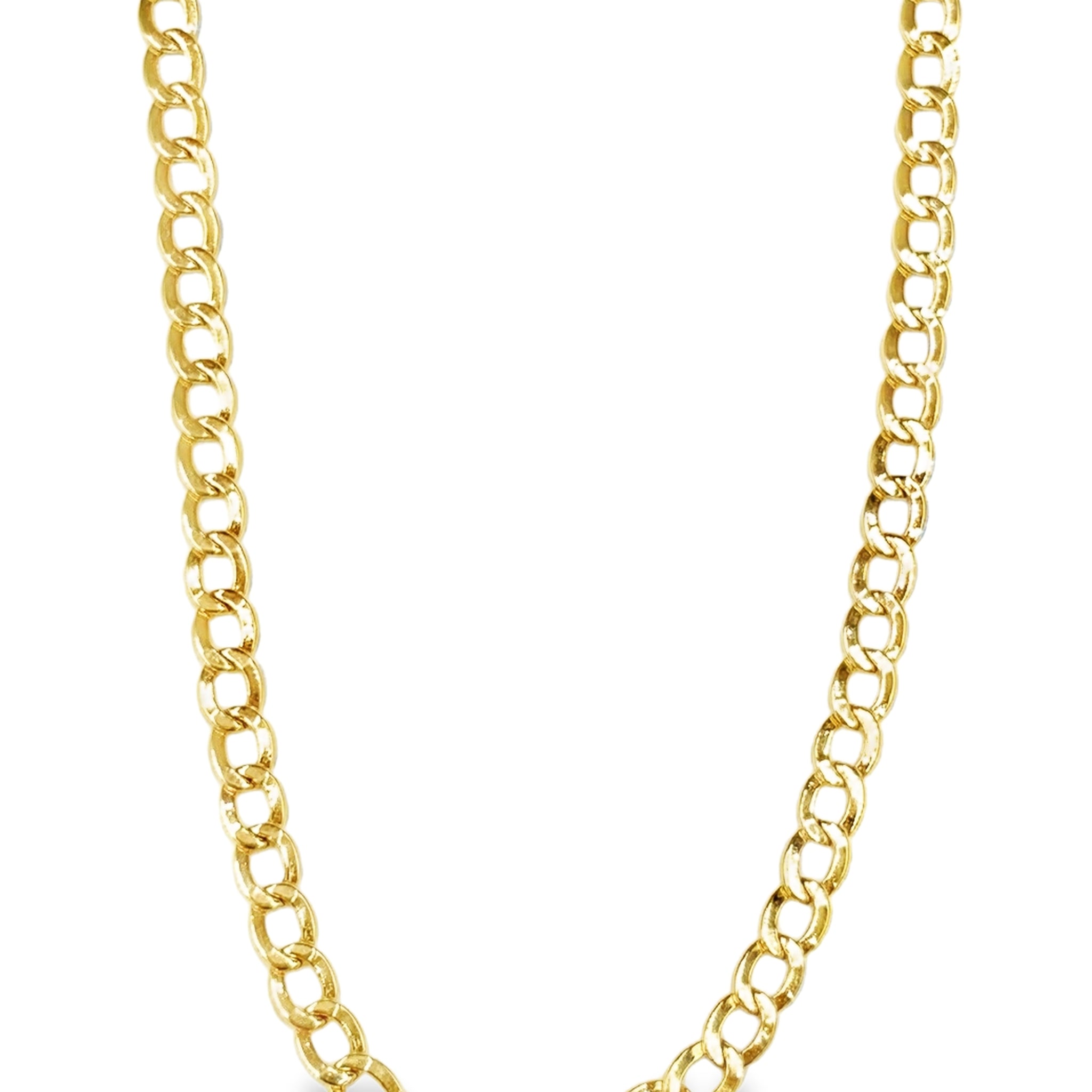 CADENA BARBADA ORO AMARILLO/PAVE 14K
