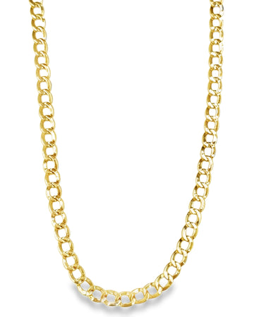 CADENA BARBADA ORO AMARILLO/PAVE 14K