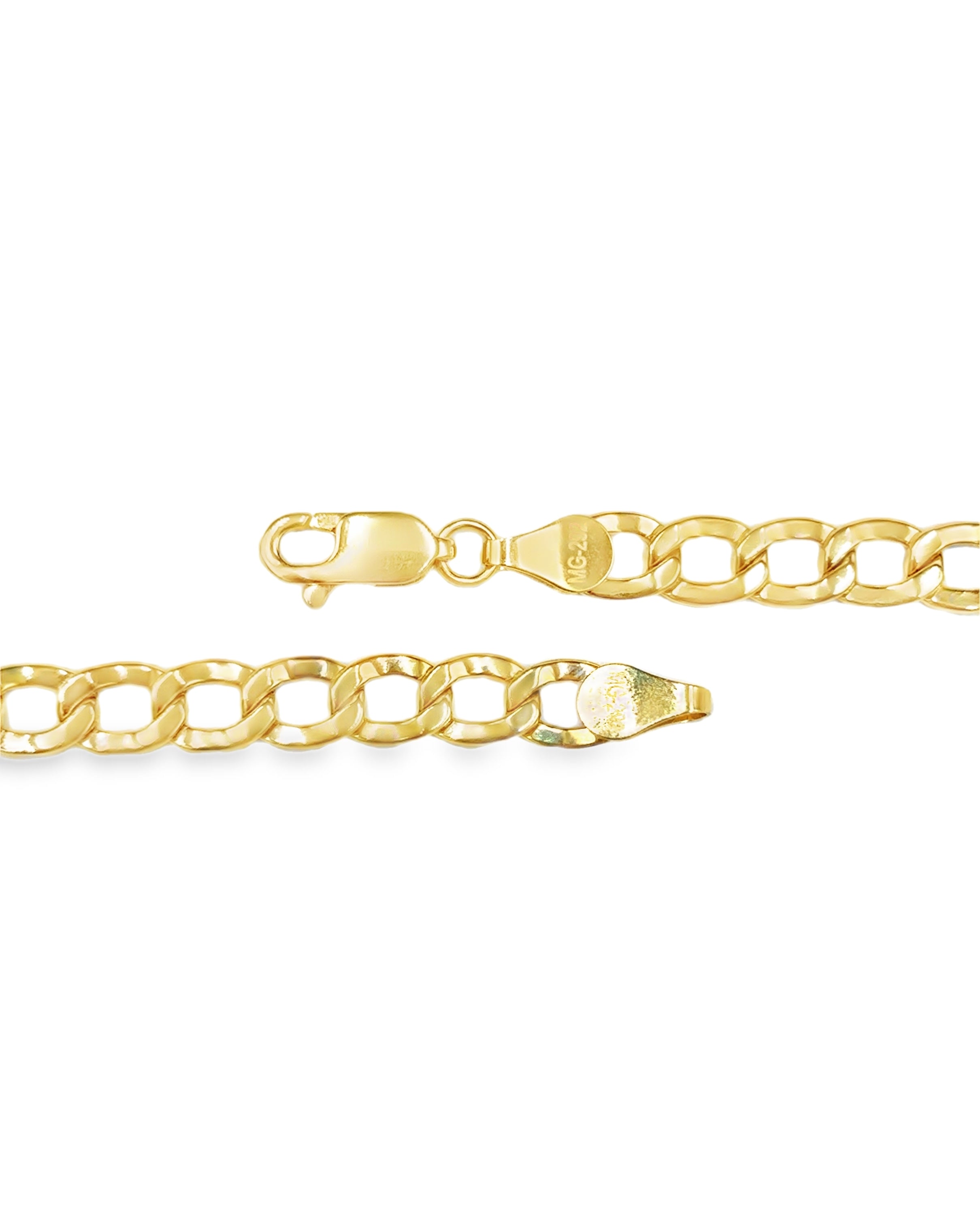 CADENA BARBADA ORO AMARILLO/PAVE 14K