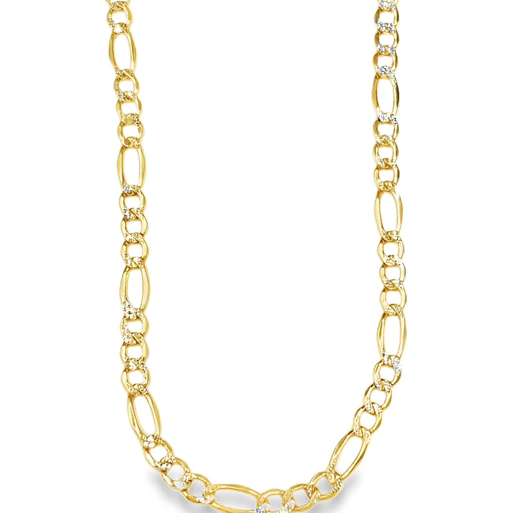 CADENA 3X1 PAVE ORO 14K