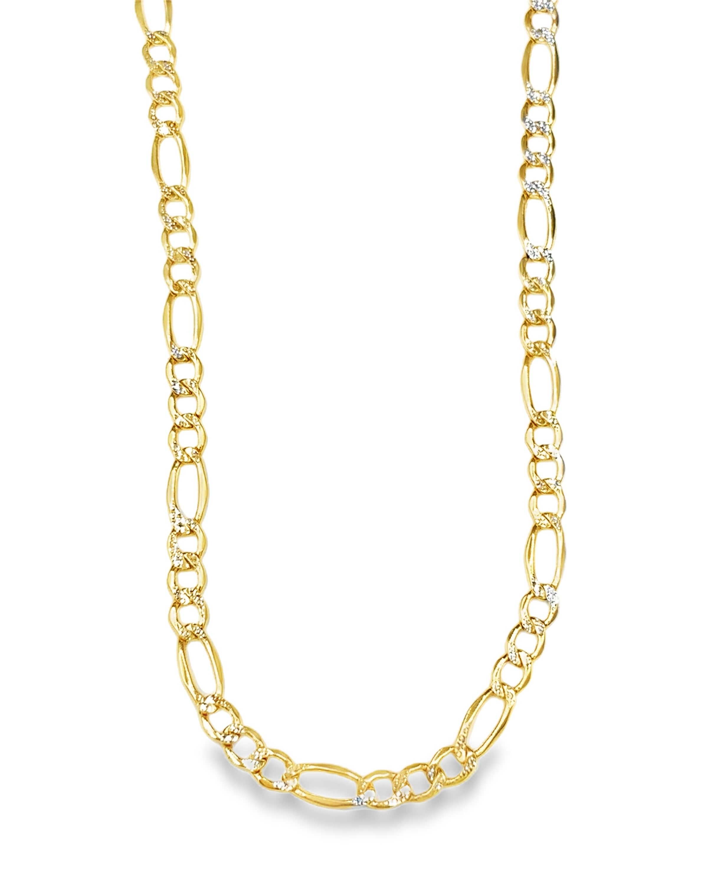 CADENA 3X1 PAVE ORO 14K