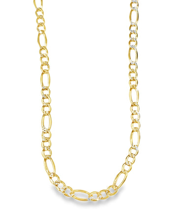 CADENA 3X1 PAVE ORO 14K