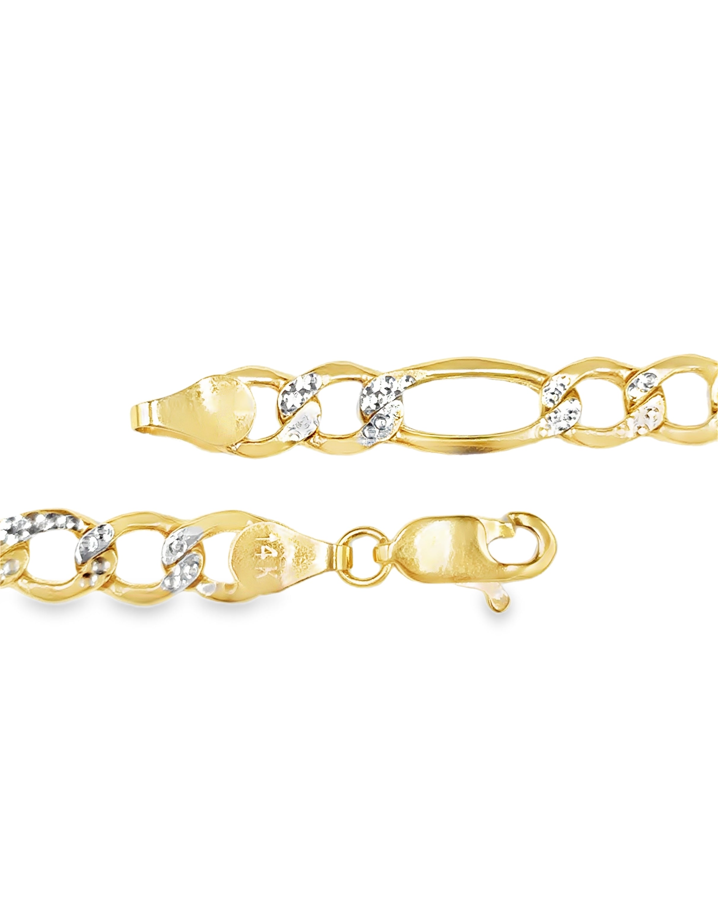 CADENA 3X1 PAVE ORO 14K