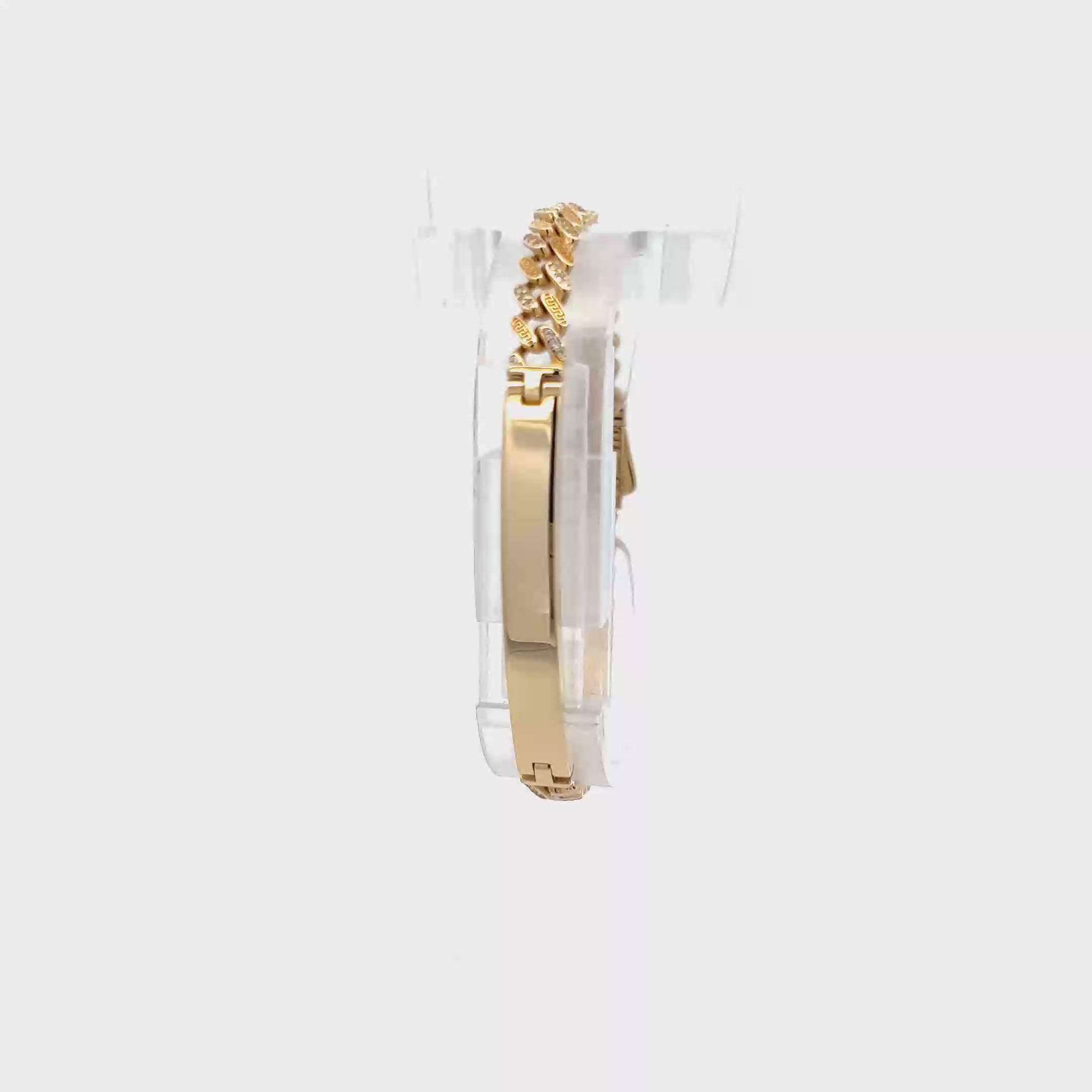 Esclava de Oro 14K con Broche en Zirconia Blanca