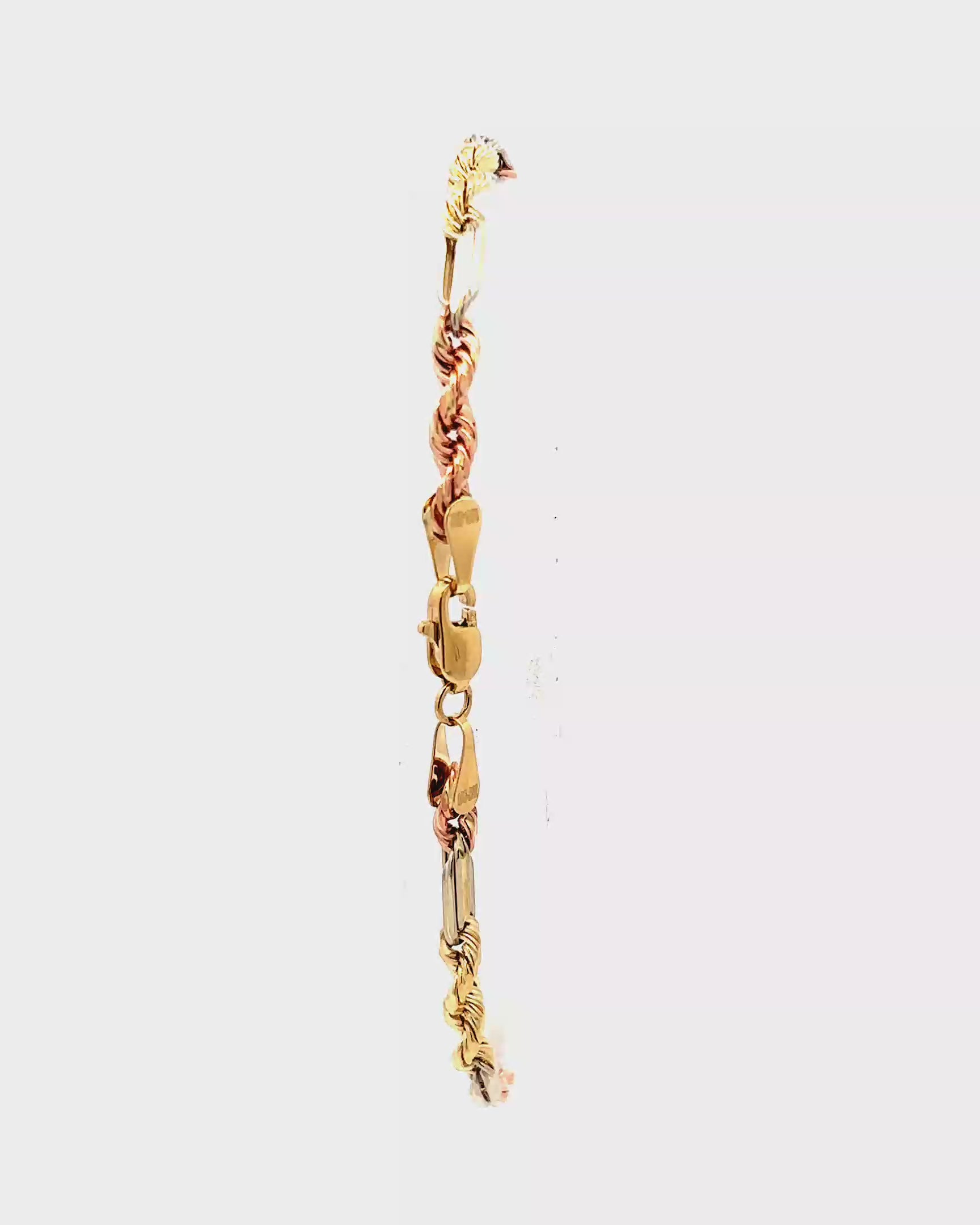 PULSERA FIGARO TRES COLORES ORO 14K