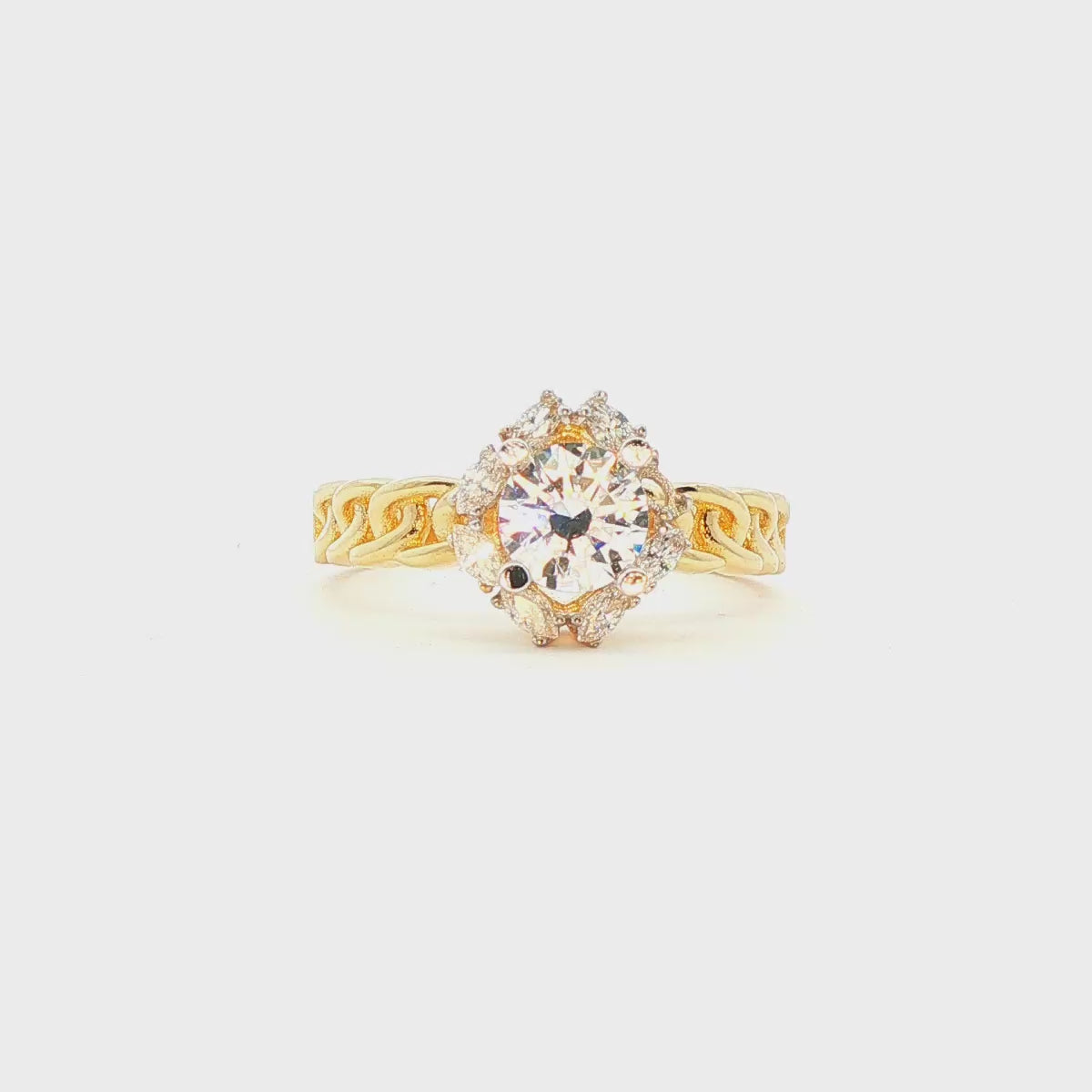 ANILLO EN ORO AMARILLO 14K CON ZIRCONIA