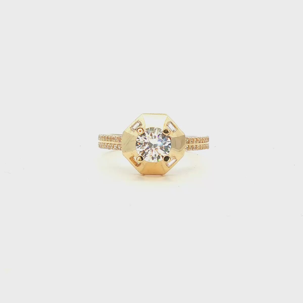 ANILLO EN ORO AMARILLO 14K CON ZIRCONIA