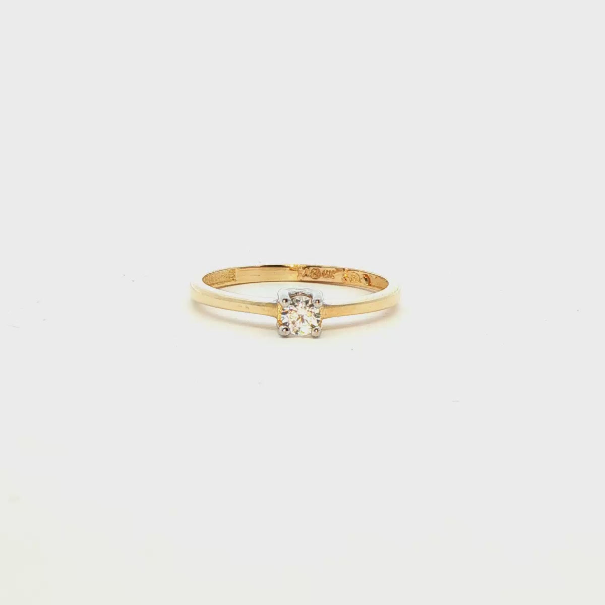 ANILLO DE ORO AMARILLO 14K CON ZIRCONIA