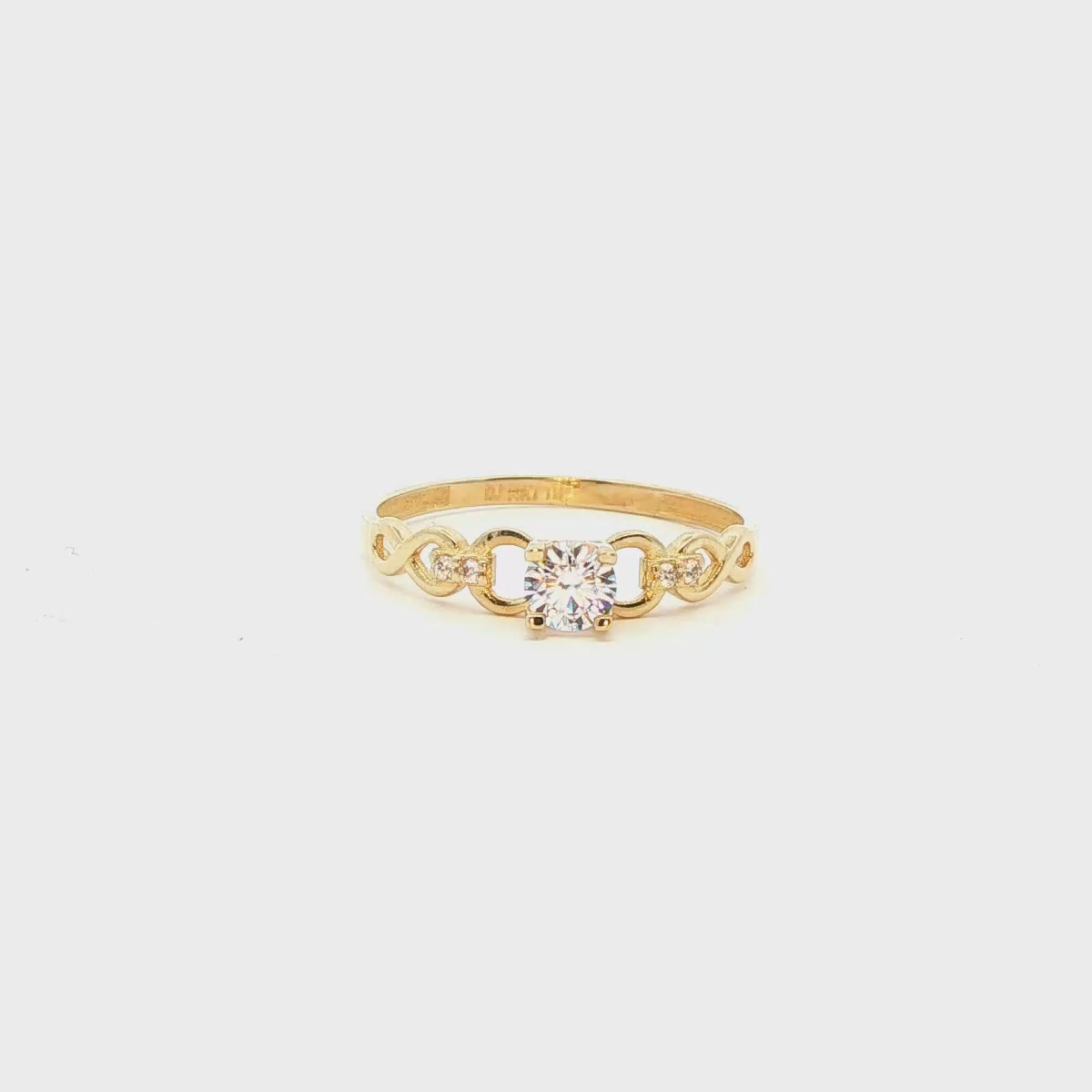 ANILLO EN ORO AMARILLO 14K CON ZIRCONIA