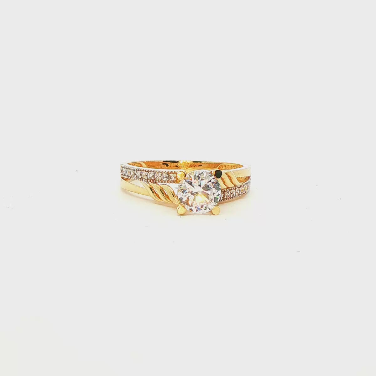 ANILLO SOLITARIO EN ORO AMARILLO 14K CON ZIRCONIA