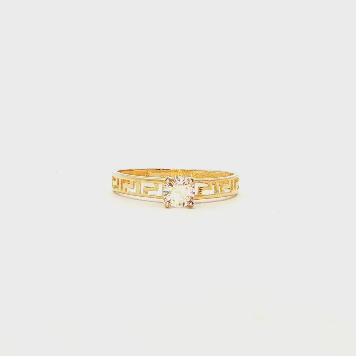 ANILLO SOLITARIO EN ORO AMARILLO 14K CON ZIRCONIA