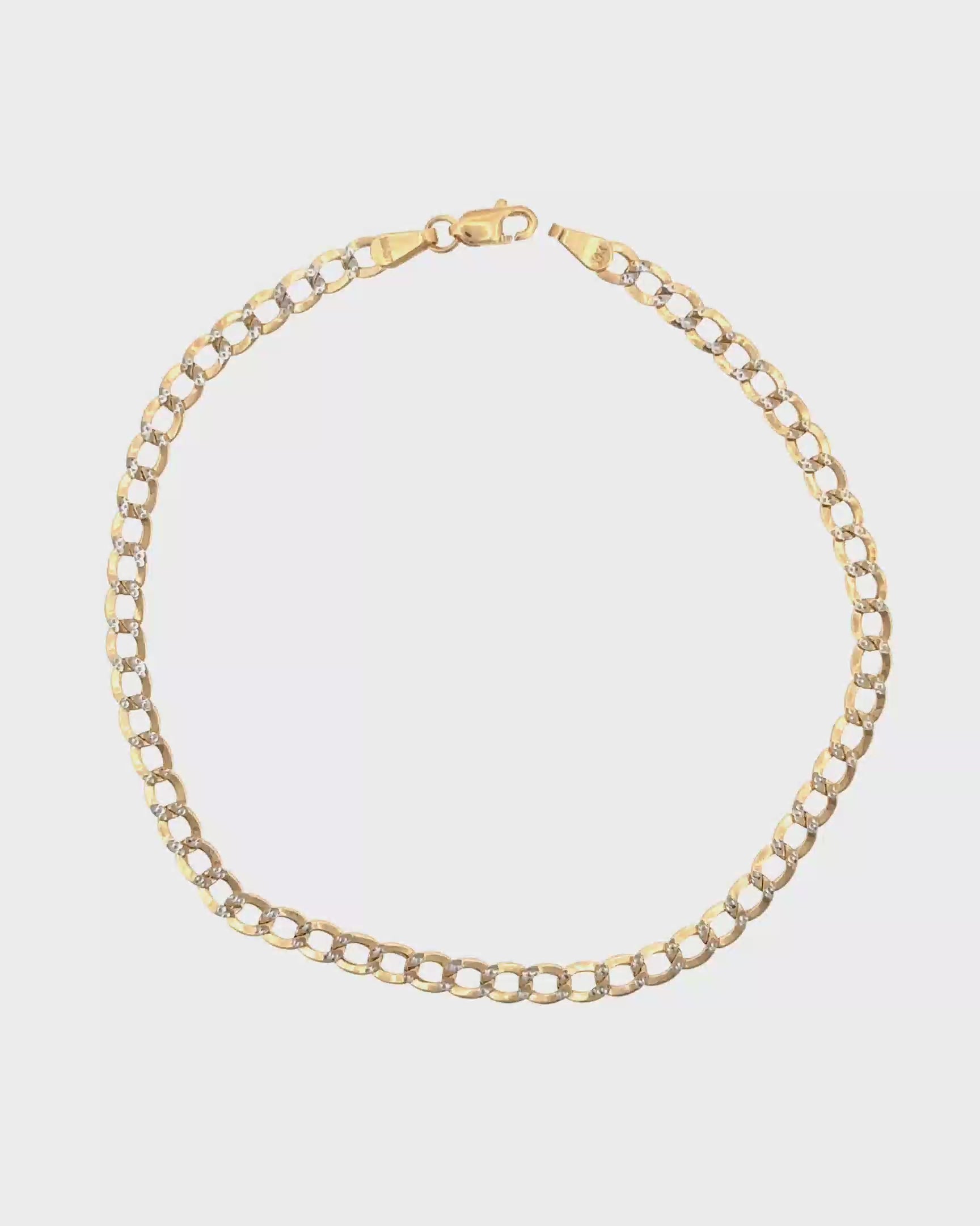 PULSERA CUBANA DE ORO PAVE