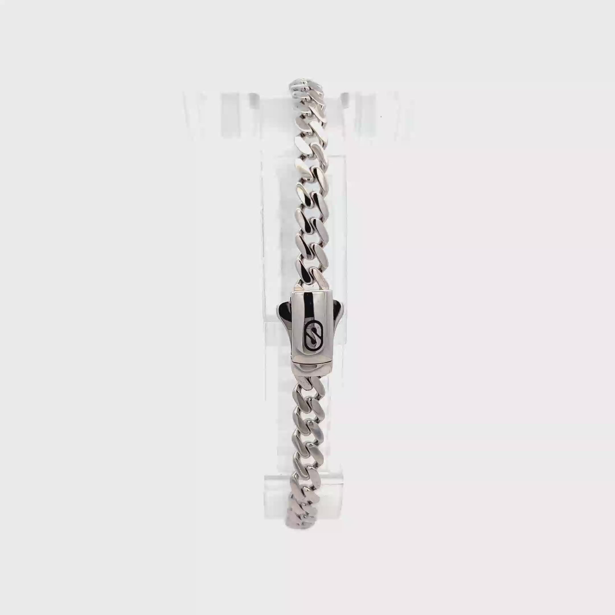 Pulsera Exclusiva de Oro Blanco 14K broche liso