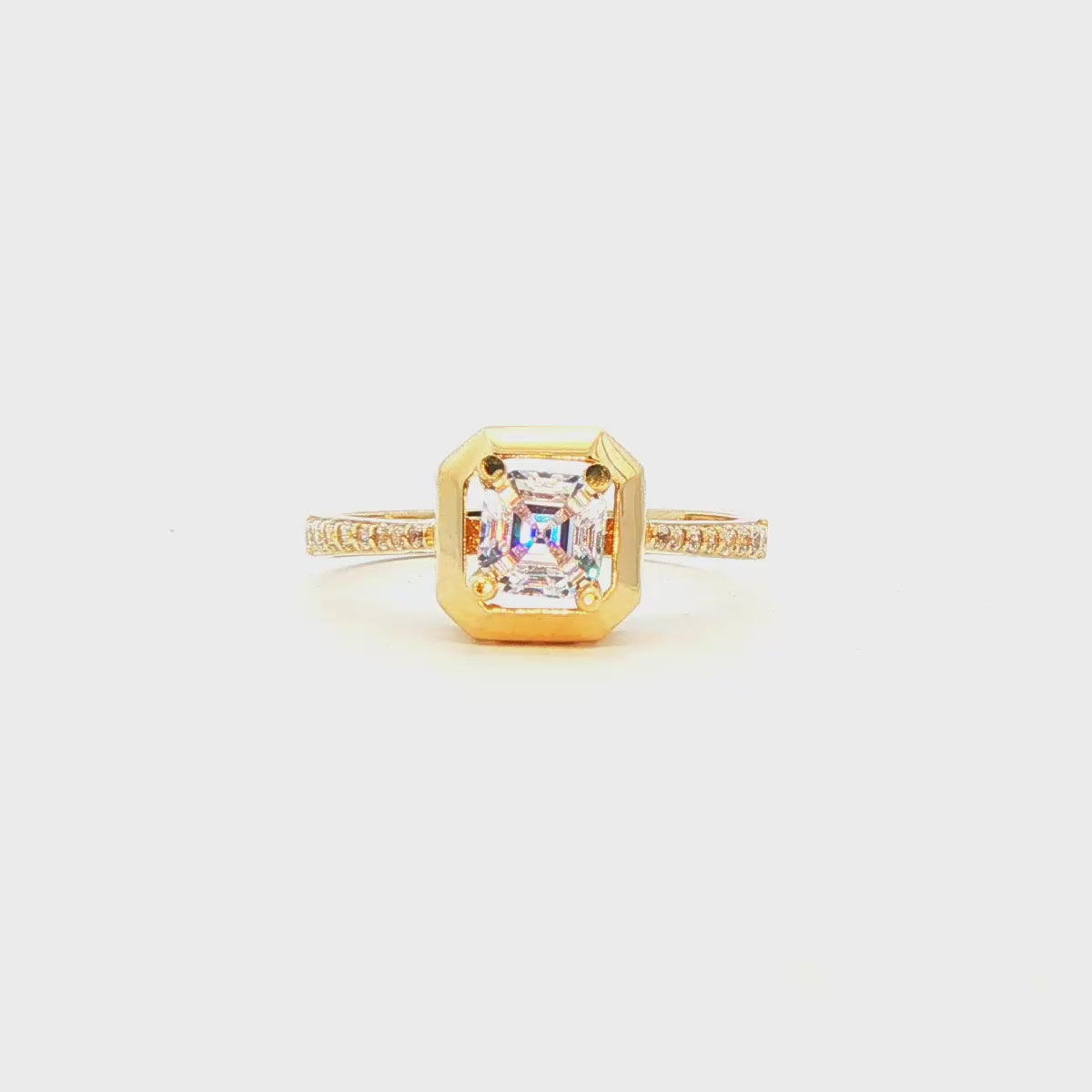 ANILLO EN ORO AMARILLO 14K CON ZIRCONIA