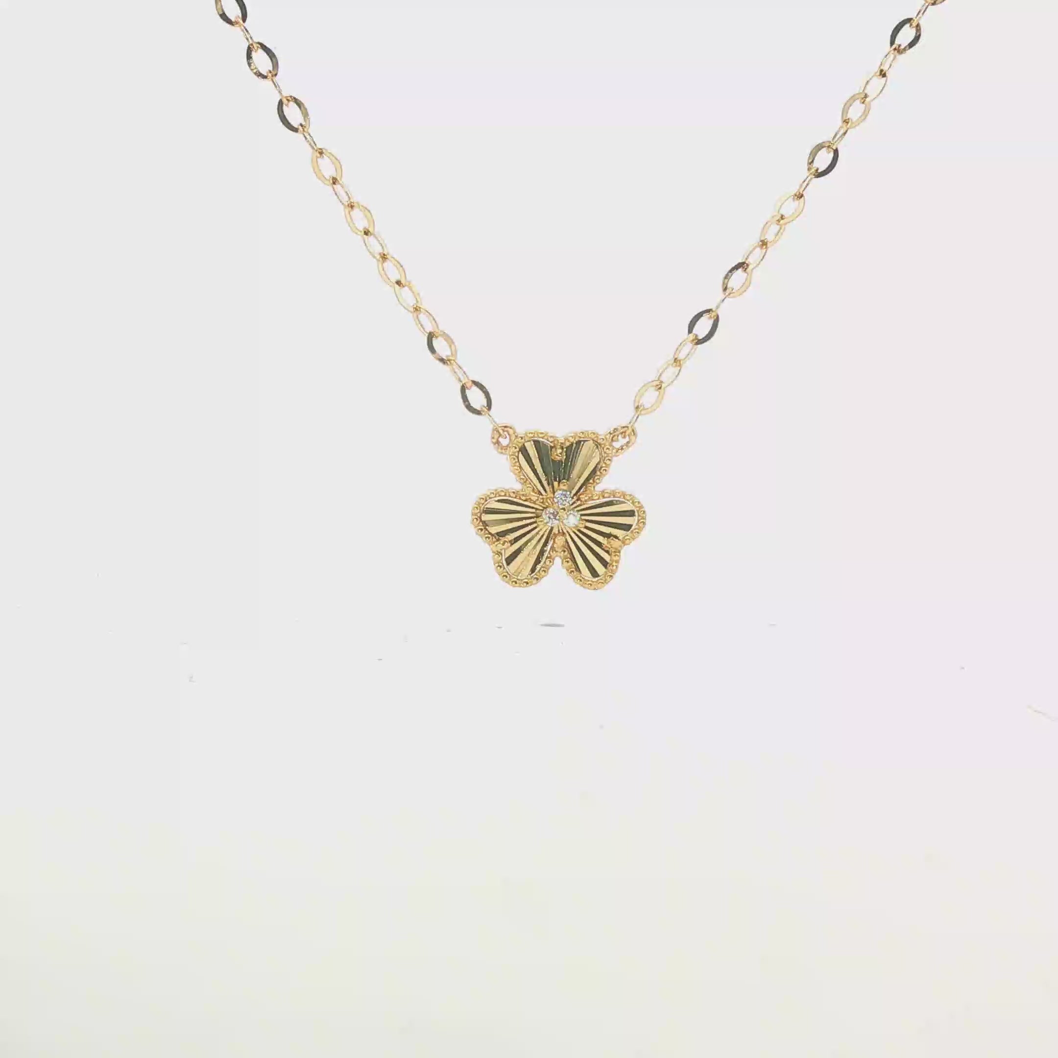 Juego de Flor en Oro 14K con Dije y Aretes