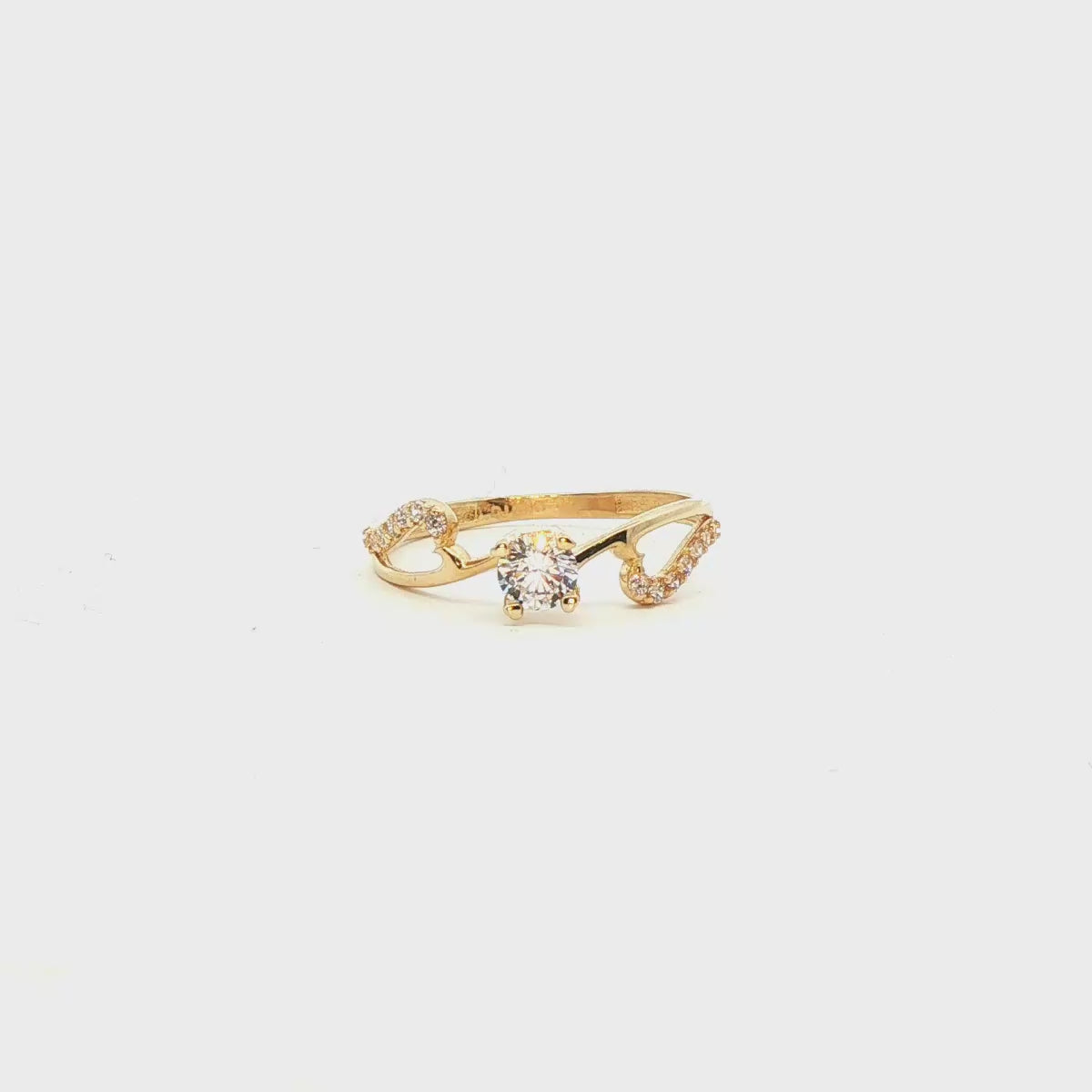 ANILLO DE ORO AMARILLO 14K CON ZIRCONIA