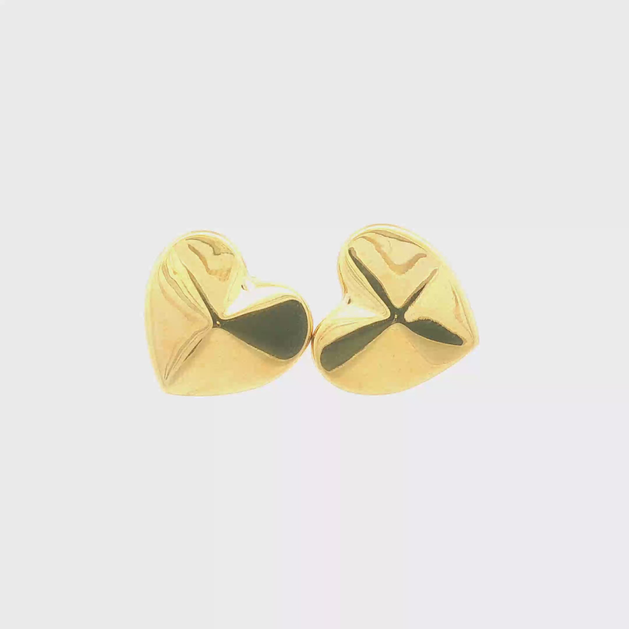 Aretes de corazones en oro 10k