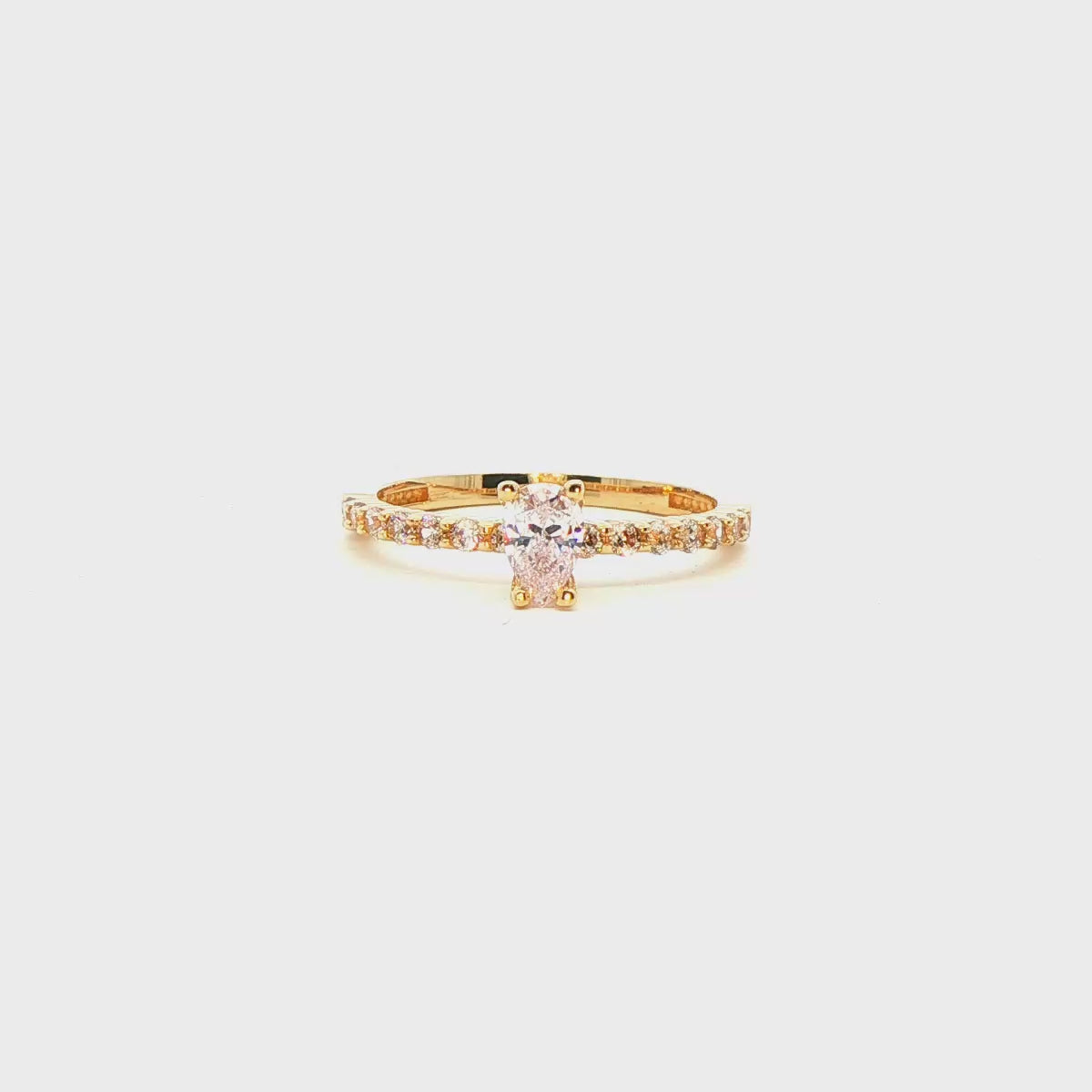 ANILLO SOLITARIO DE ORO AMARILLO 14K CON ZIRCONIA