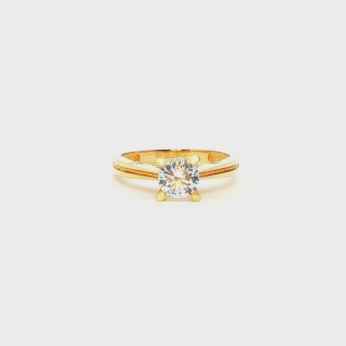 ANILLO SOLITARIO EN ORO AMARILLO 14K CON ZIRCONIA
