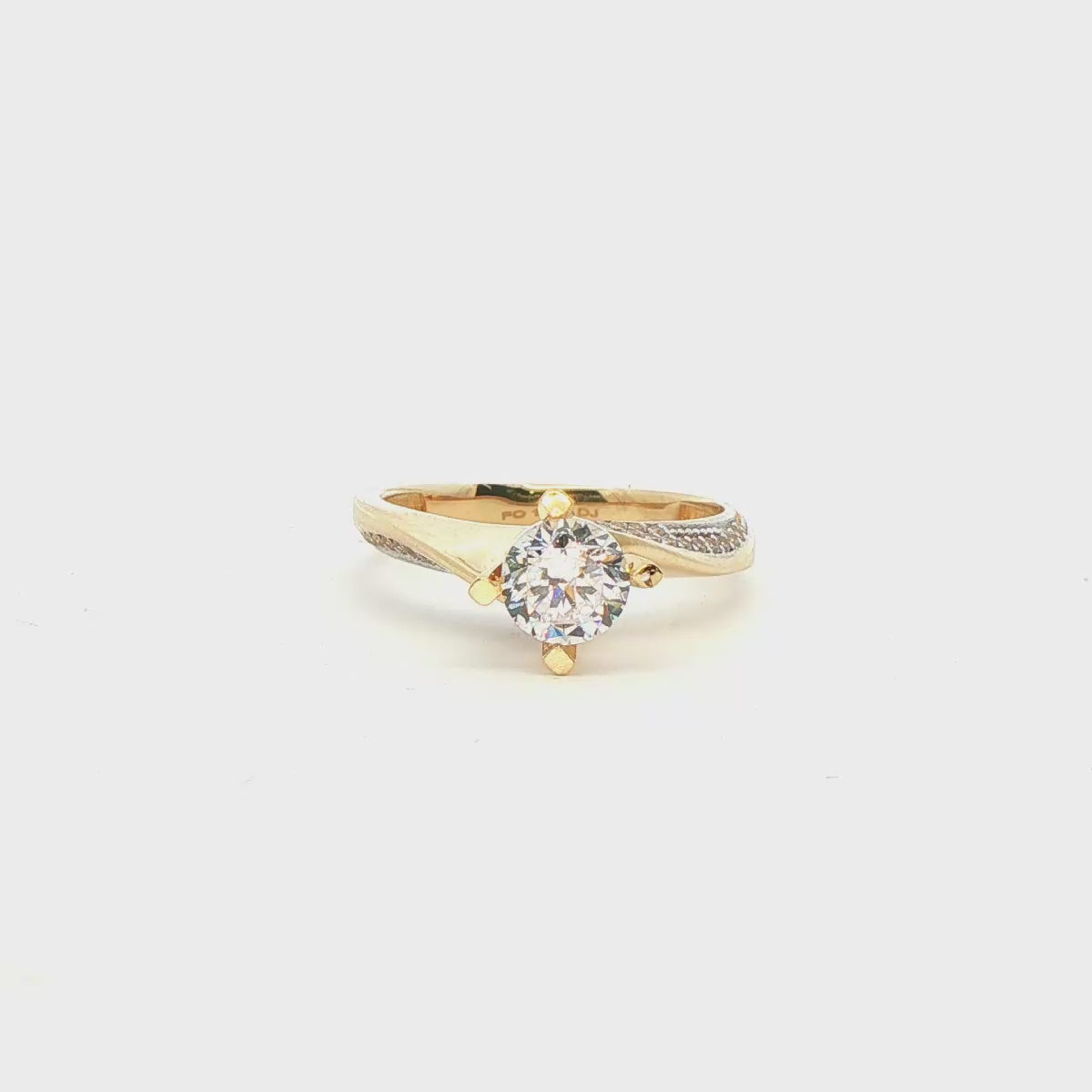 ANILLO DE ORO AMARILLO 14K CON ZIRCONIA