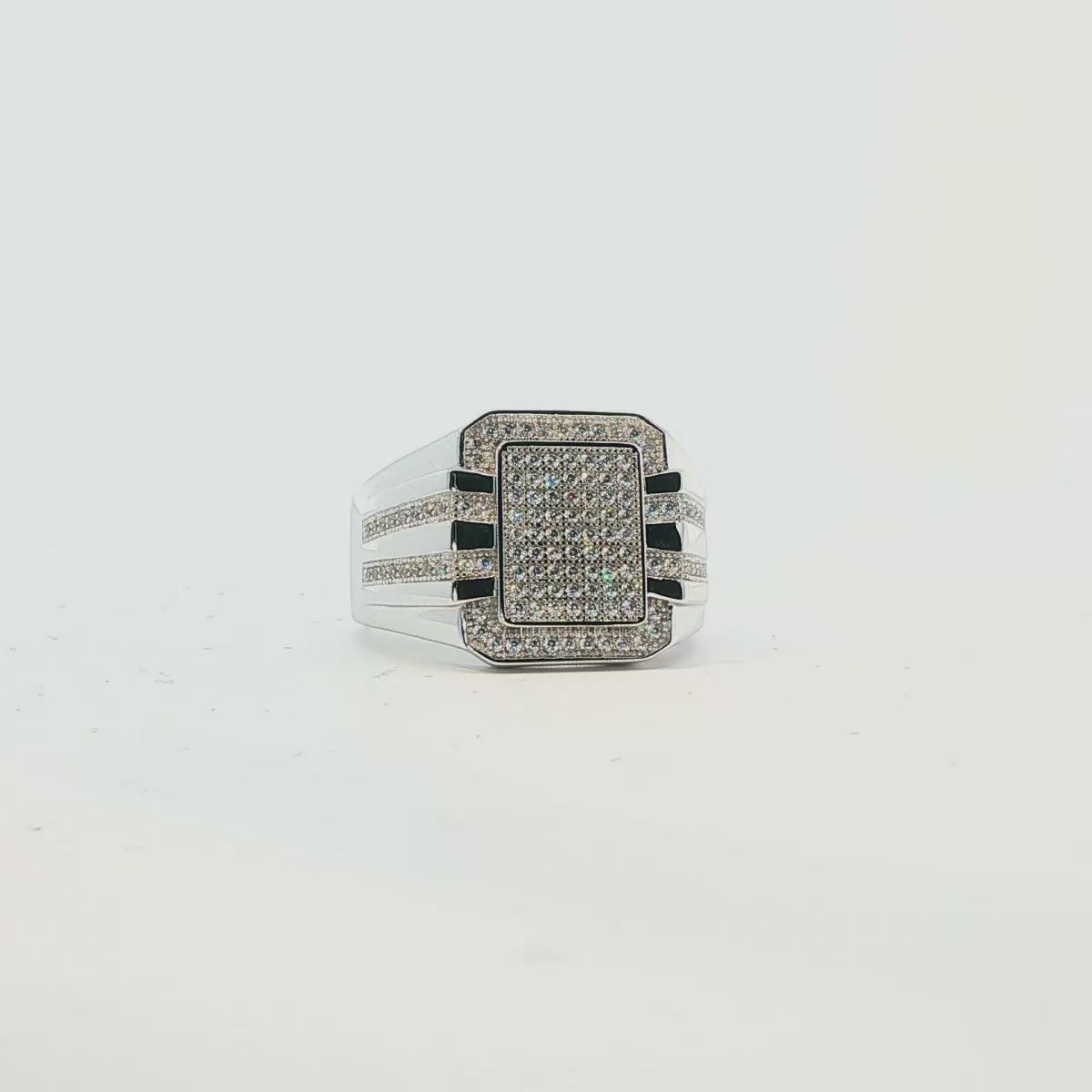 ANILLO DE CABALLERO EN ORO BLANCO 14K