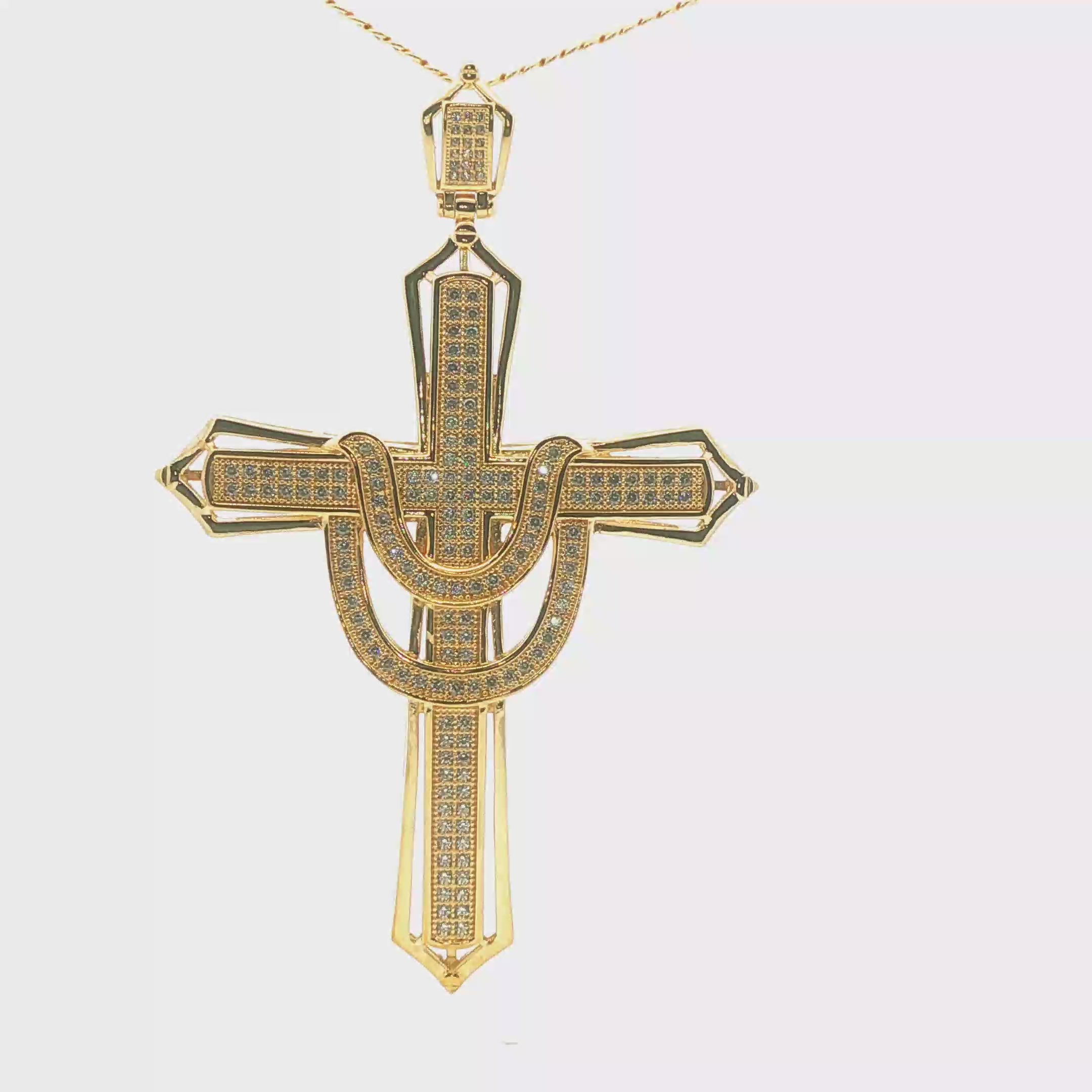 Cruz de Oro 14K con Diseño