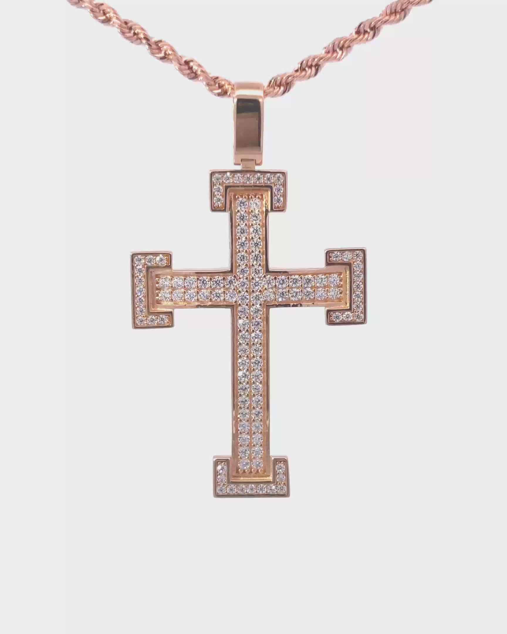 DIJE DE CRUZ EN ORO ROSA DE 14K