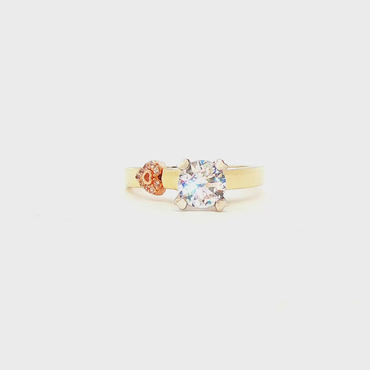 ANILLO SOLITARIO DE ORO AMARILLO 14K CON ZIRCONIA