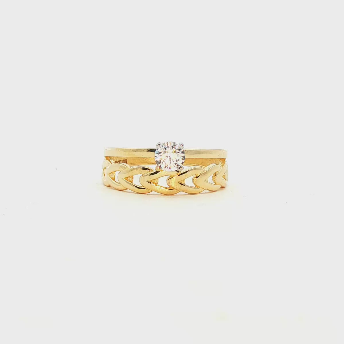 ANILLO SOLITARIO EN ORO 14K CON ZIRCONIA