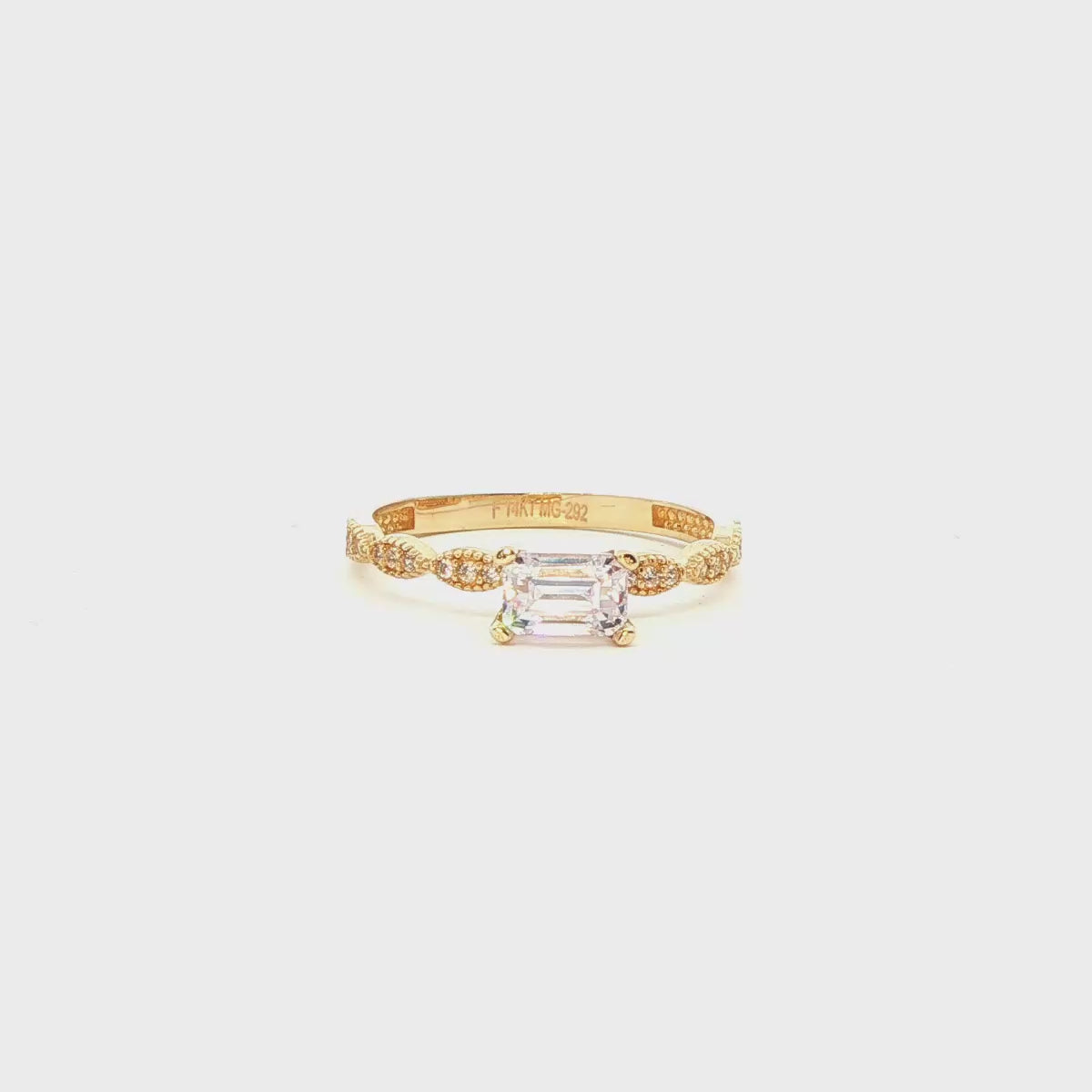 ANILLO DE ORO AMARILLO 14K CON ZIRCONIA