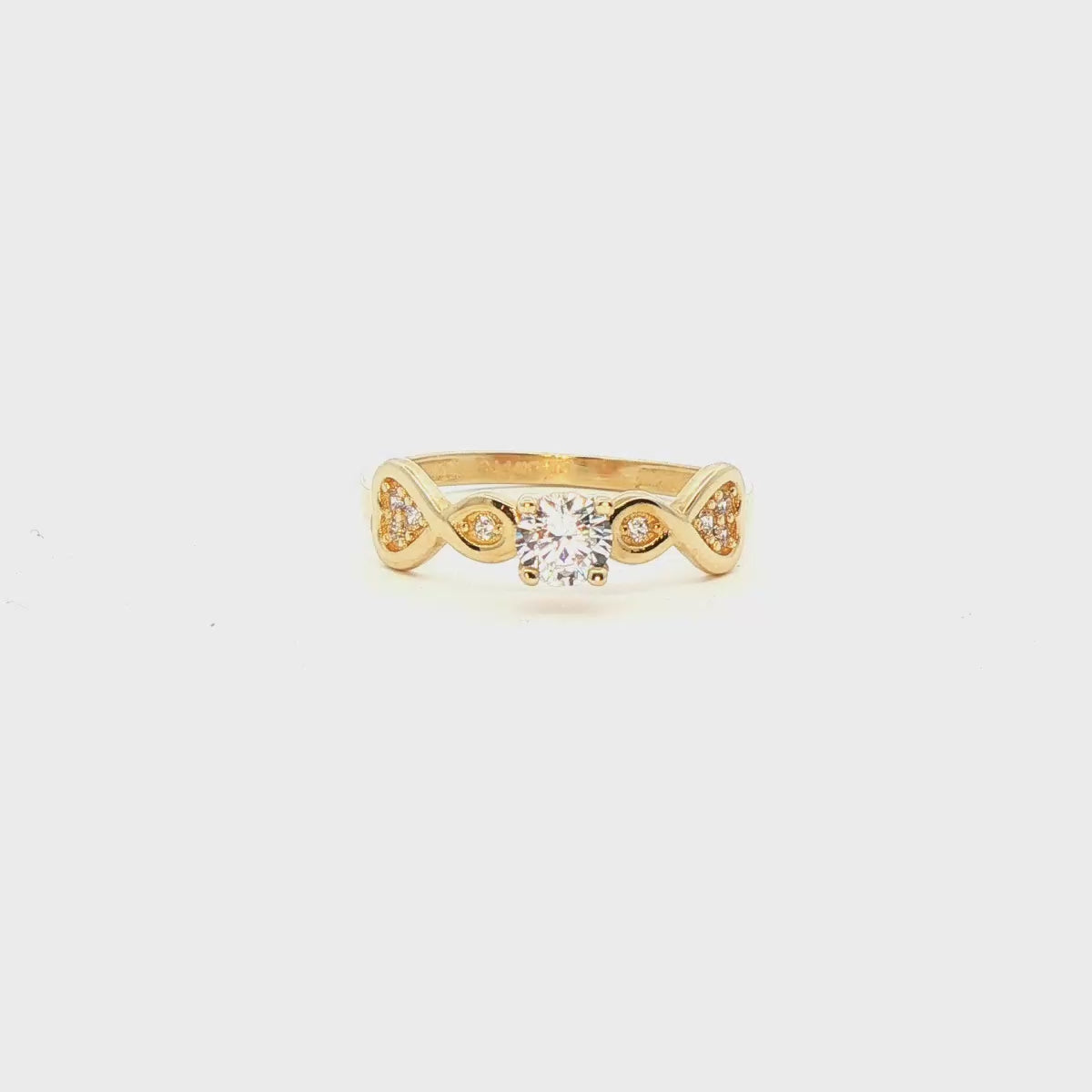 ANILLO SOLITARIO EN ORO AMARILLO 14K CON ZIRCONIA DE CRISTAL