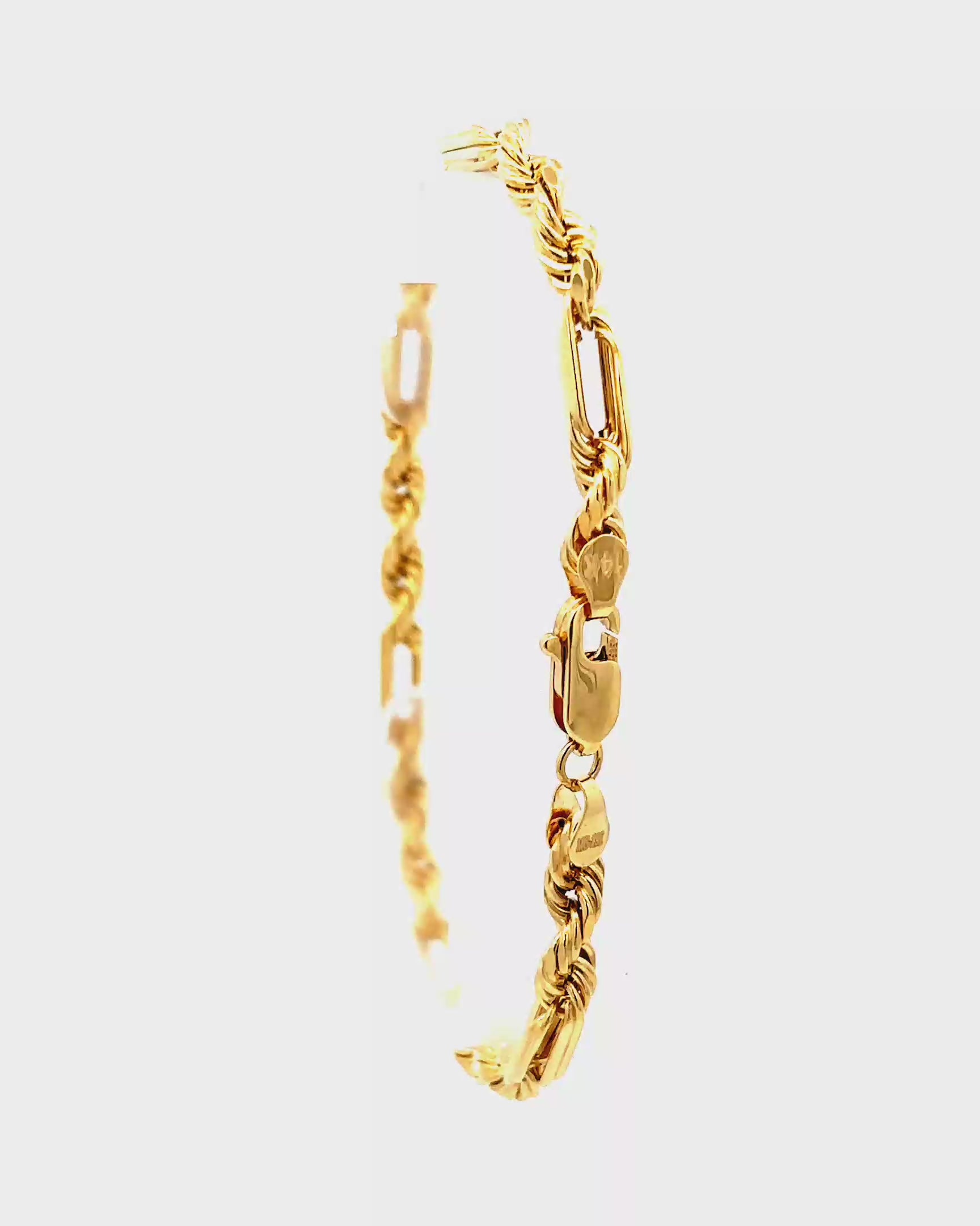 PULSERA FIGARO DE ORO 14K