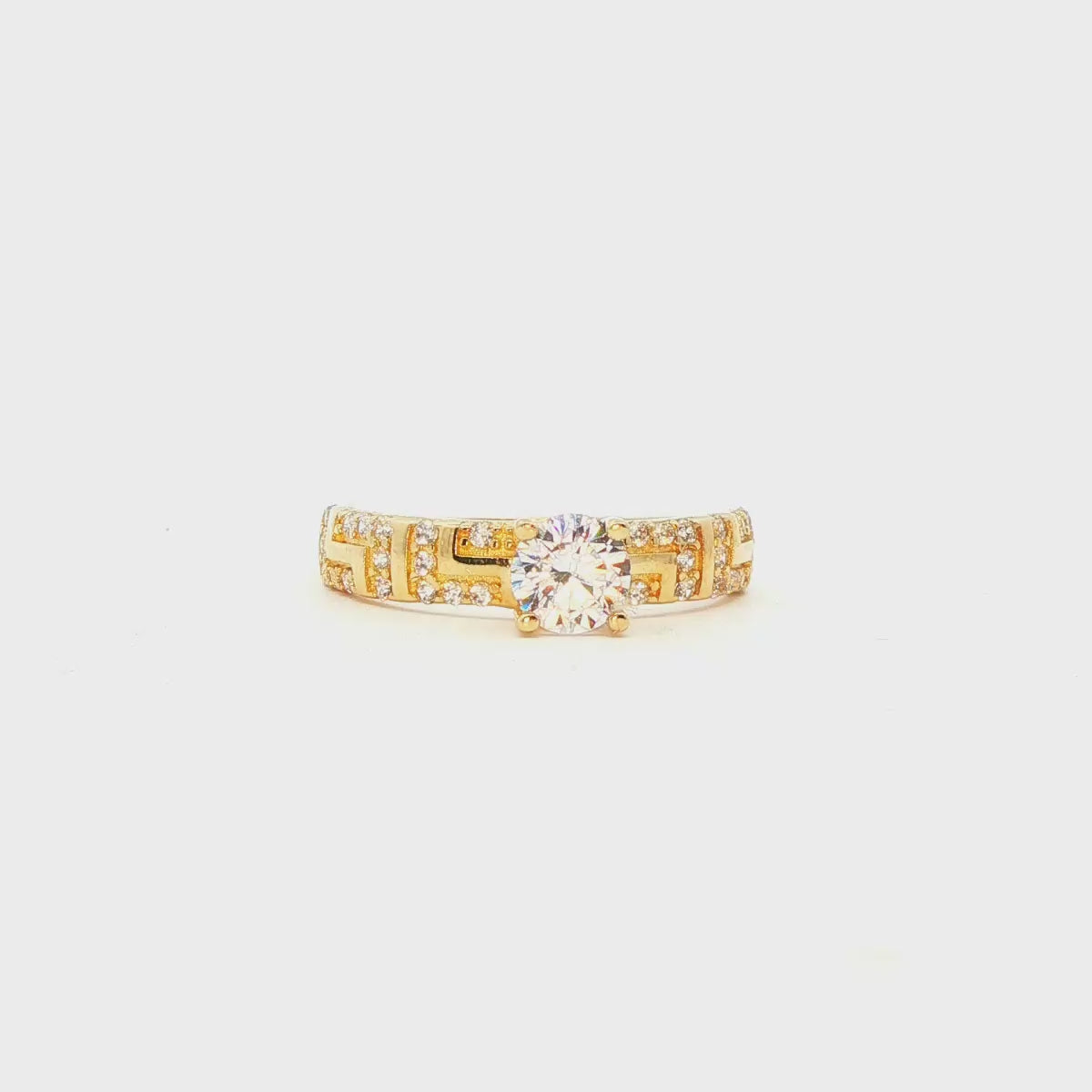 ANILLO SOLITARIO EN ORO AMARILLO 14K CON ZIRCONIA